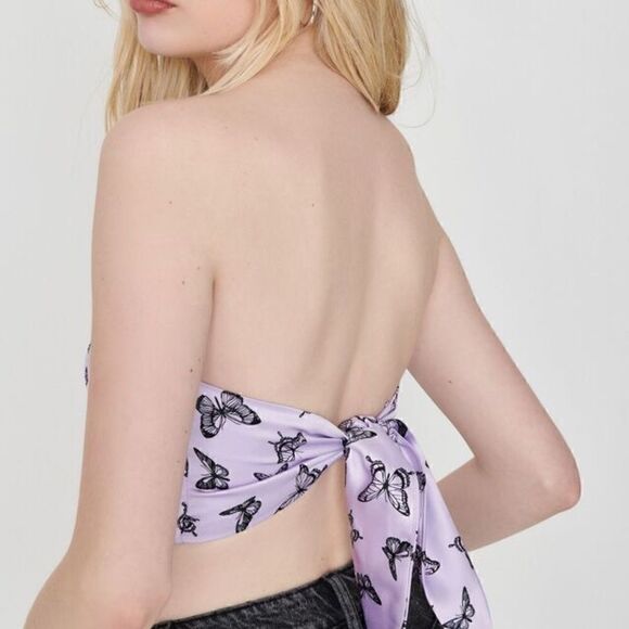 Garage Piper Bandana Cami Butterfly satin tube top - Picture 3 of 3
